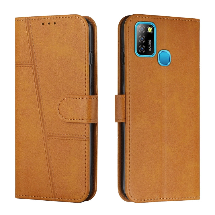 Custodia per telefono in pelle con fibbia in pelle di vitello cucita, For Infinix Hot 10, For Infinix Hot 10i, For Infinix Hot 10 Lite / Smart 5 2020, For Infinix Hot 10 Play / Smart 5 2021