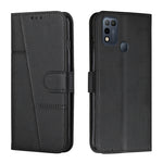Custodia per telefono in pelle con fibbia in pelle di vitello cucita, For Infinix Hot 10, For Infinix Hot 10i, For Infinix Hot 10 Lite / Smart 5 2020, For Infinix Hot 10 Play / Smart 5 2021