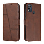 Custodia per telefono in pelle con fibbia in pelle di vitello cucita, For Infinix Hot 10, For Infinix Hot 10i, For Infinix Hot 10 Lite / Smart 5 2020, For Infinix Hot 10 Play / Smart 5 2021
