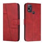 Custodia per telefono in pelle con fibbia in pelle di vitello cucita, For Infinix Hot 10, For Infinix Hot 10i, For Infinix Hot 10 Lite / Smart 5 2020, For Infinix Hot 10 Play / Smart 5 2021