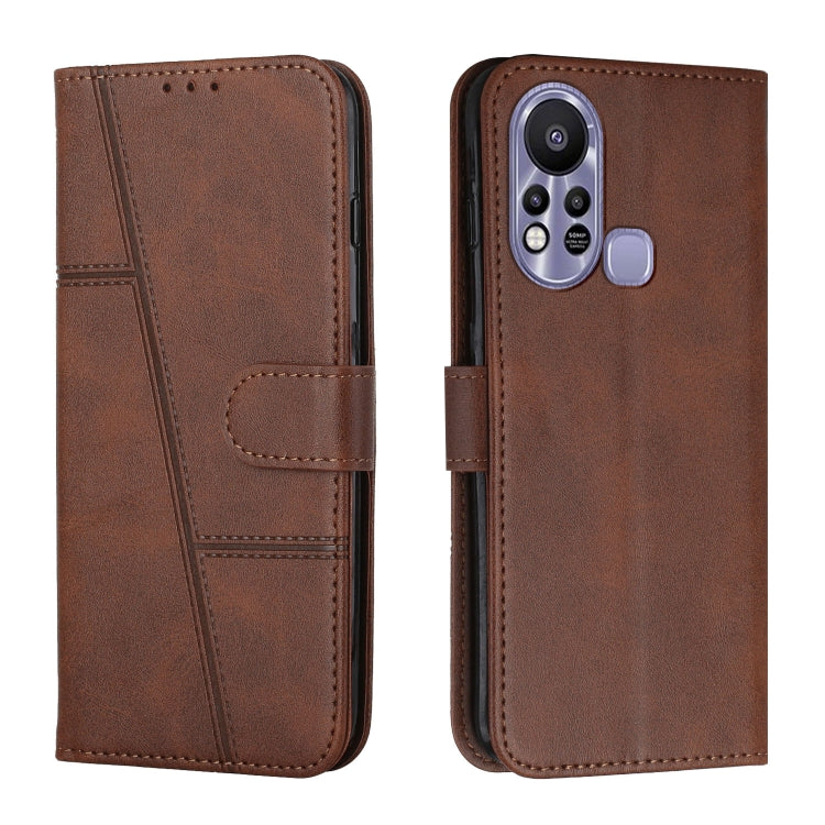 Custodia per telefono in pelle con fibbia in pelle di vitello cucita, For Infinix Hot 11, For Infinix Hot 11S NFC, For Infinix Hot 11S with Fingerprint Hole, For Infinix Hot 10S / 10T / 10S NFC