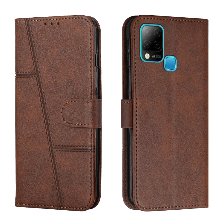 Custodia per telefono in pelle con fibbia in pelle di vitello cucita, For Infinix Hot 11, For Infinix Hot 11S NFC, For Infinix Hot 11S with Fingerprint Hole, For Infinix Hot 10S / 10T / 10S NFC