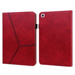 Custodia per tablet in pelle a righe goffrata tinta unita, For Samsung Galaxy Tab S6 Lite P610/P615, For Samsung Galaxy Tab A 10.1 (2019) T510, For Samsung Galaxy Tab A7 10.4 (2020) T500/T505, For Samsung Galaxy Tab A 8.0 (2019) T290