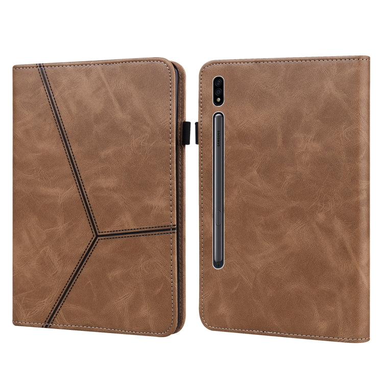 Custodia per tablet in pelle a righe goffrata tinta unita, For Samsung Galaxy Tab A7 Lite T220/T225, For Samsung Galaxy Tab S7 T870/T875/T876B, For Samsung Galaxy Tab S7+ T970 / S7 FE T730, For Samsung Galaxy Tab A8 10.5 (2021)