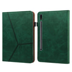Custodia per tablet in pelle a righe goffrata tinta unita, For Samsung Galaxy Tab A7 Lite T220/T225, For Samsung Galaxy Tab S7 T870/T875/T876B, For Samsung Galaxy Tab S7+ T970 / S7 FE T730, For Samsung Galaxy Tab A8 10.5 (2021)