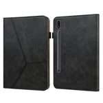 Custodia per tablet in pelle a righe goffrata tinta unita, For Samsung Galaxy Tab A7 Lite T220/T225, For Samsung Galaxy Tab S7 T870/T875/T876B, For Samsung Galaxy Tab S7+ T970 / S7 FE T730, For Samsung Galaxy Tab A8 10.5 (2021)