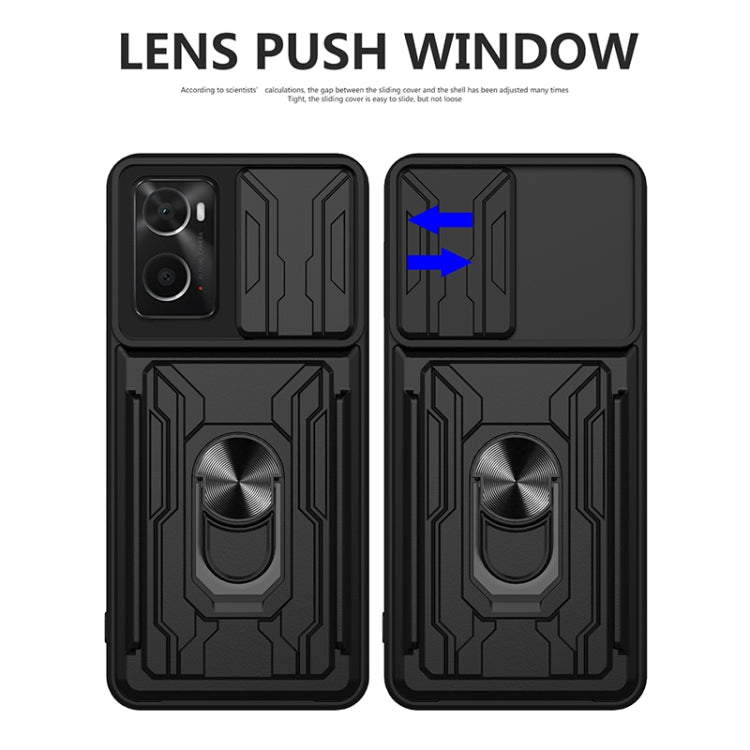 Custodia per telefono con scheda Camshield scorrevole, For OPPO Realme 9i / A36 / A76, For OPPO Realme 9 Pro, For OPPO Realme 9 Pro+