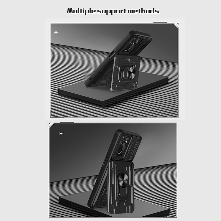 Custodia per telefono con scheda Camshield scorrevole, For OPPO Realme 9i / A36 / A76, For OPPO Realme 9 Pro, For OPPO Realme 9 Pro+