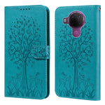 Custodia per telefono in pelle pressata con motivo ad albero e cervo, For Nokia 3.4 / 5.4, For Nokia G20 / G10 / 6.3, For Sony Xperia 10 III, For Xiaomi Redmi 9T / 9 Power, For Xiaomi Redmi 10