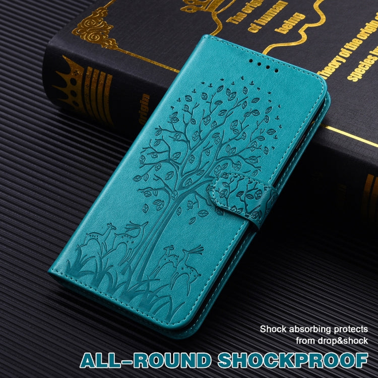 Custodia per telefono in pelle pressata con motivo ad albero e cervo, For Nokia 3.4 / 5.4, For Nokia G20 / G10 / 6.3, For Sony Xperia 10 III, For Xiaomi Redmi 9T / 9 Power, For Xiaomi Redmi 10