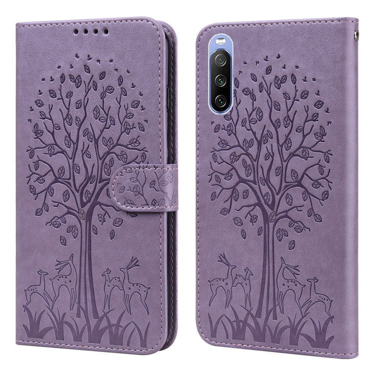 Custodia per telefono in pelle pressata con motivo ad albero e cervo, For Nokia 3.4 / 5.4, For Nokia G20 / G10 / 6.3, For Sony Xperia 10 III, For Xiaomi Redmi 9T / 9 Power, For Xiaomi Redmi 10