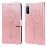 Custodia per telefono in pelle pressata con motivo ad albero e cervo, For Nokia 3.4 / 5.4, For Nokia G20 / G10 / 6.3, For Sony Xperia 10 III, For Xiaomi Redmi 9T / 9 Power, For Xiaomi Redmi 10