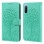Custodia per telefono in pelle pressata con motivo ad albero e cervo, For Nokia 3.4 / 5.4, For Nokia G20 / G10 / 6.3, For Sony Xperia 10 III, For Xiaomi Redmi 9T / 9 Power, For Xiaomi Redmi 10