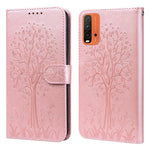 Custodia per telefono in pelle pressata con motivo ad albero e cervo, For Nokia 3.4 / 5.4, For Nokia G20 / G10 / 6.3, For Sony Xperia 10 III, For Xiaomi Redmi 9T / 9 Power, For Xiaomi Redmi 10