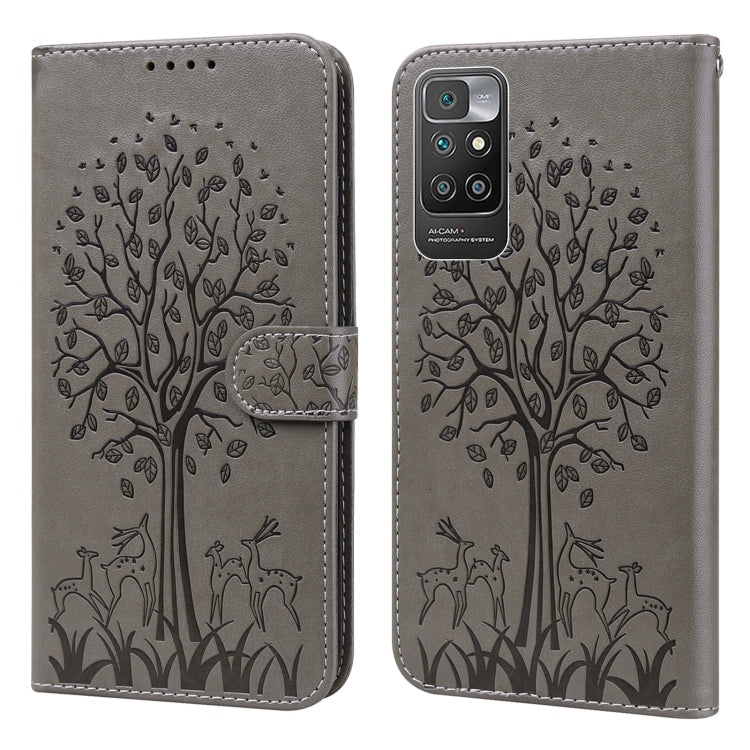 Custodia per telefono in pelle pressata con motivo ad albero e cervo, For Nokia 3.4 / 5.4, For Nokia G20 / G10 / 6.3, For Sony Xperia 10 III, For Xiaomi Redmi 9T / 9 Power, For Xiaomi Redmi 10