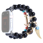Cinturino con ancoraggio a corona con perline per la serie Apple Watch, 7 41mm / 6&SE&5&4 40mm / 3&2&1 38mm, 7 45mm / 6&SE&5&4 44mm / 3&2&1 42mm