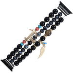 Cinturino con ancoraggio a corona con perline per la serie Apple Watch, 7 41mm / 6&SE&5&4 40mm / 3&2&1 38mm, 7 45mm / 6&SE&5&4 44mm / 3&2&1 42mm