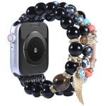 Cinturino con ancoraggio a corona con perline per la serie Apple Watch, 7 41mm / 6&SE&5&4 40mm / 3&2&1 38mm, 7 45mm / 6&SE&5&4 44mm / 3&2&1 42mm