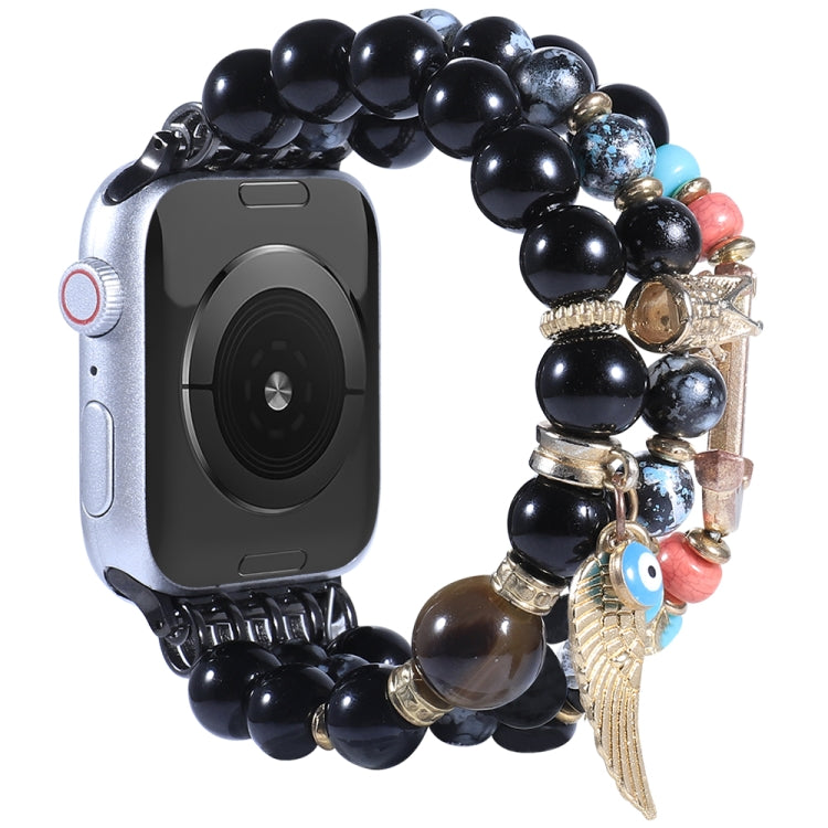 Cinturino con ancoraggio a corona con perline per la serie Apple Watch, 7 41mm / 6&SE&5&4 40mm / 3&2&1 38mm, 7 45mm / 6&SE&5&4 44mm / 3&2&1 42mm