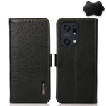 KHAZNEH Custodia per telefono RFID in vera pelle Litchi magnetica laterale, For Xiaomi Poco X4 Pro 5G, For OPPO Find X5 Pro, For TCL 30 5G / 30 Plus 5G, For Wiko Y52, For OPPO Find X5, For Xiaomi Redmi K40S 5G