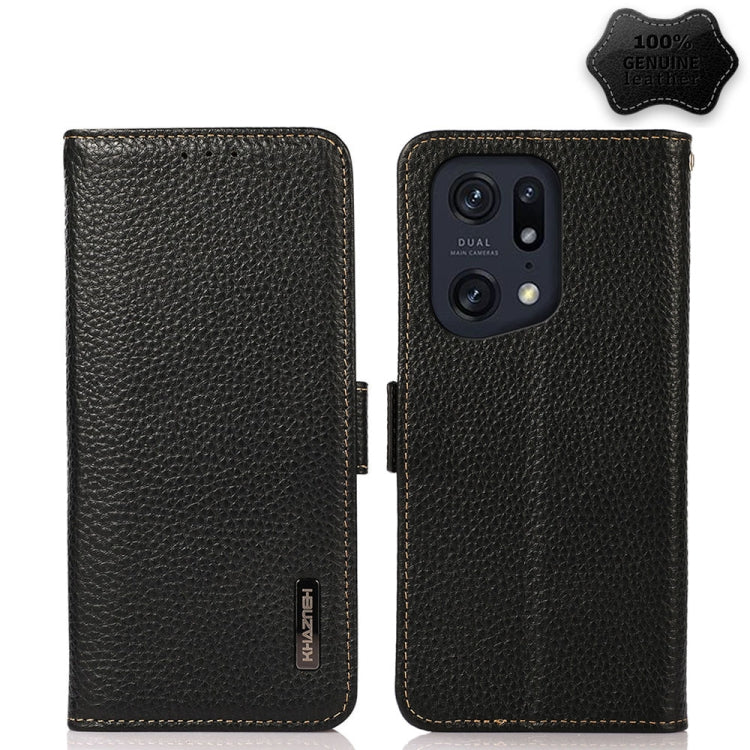 KHAZNEH Custodia per telefono RFID in vera pelle Litchi magnetica laterale, For Xiaomi Poco X4 Pro 5G, For OPPO Find X5 Pro, For TCL 30 5G / 30 Plus 5G, For Wiko Y52, For OPPO Find X5, For Xiaomi Redmi K40S 5G