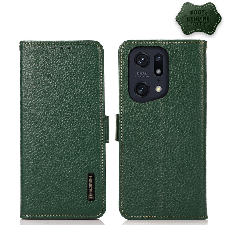 KHAZNEH Custodia per telefono RFID in vera pelle Litchi magnetica laterale, For Xiaomi Poco X4 Pro 5G, For OPPO Find X5 Pro, For TCL 30 5G / 30 Plus 5G, For Wiko Y52, For OPPO Find X5, For Xiaomi Redmi K40S 5G