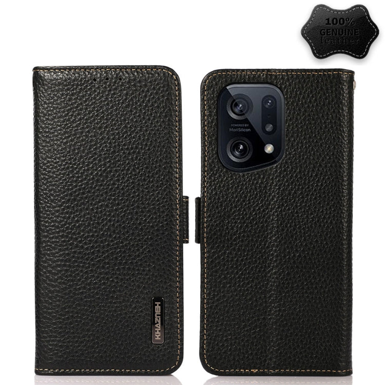 KHAZNEH Custodia per telefono RFID in vera pelle Litchi magnetica laterale, For Xiaomi Poco X4 Pro 5G, For OPPO Find X5 Pro, For TCL 30 5G / 30 Plus 5G, For Wiko Y52, For OPPO Find X5, For Xiaomi Redmi K40S 5G