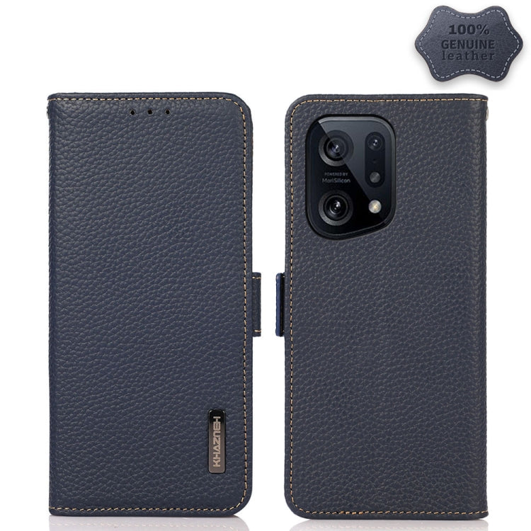 KHAZNEH Custodia per telefono RFID in vera pelle Litchi magnetica laterale, For Xiaomi Poco X4 Pro 5G, For OPPO Find X5 Pro, For TCL 30 5G / 30 Plus 5G, For Wiko Y52, For OPPO Find X5, For Xiaomi Redmi K40S 5G