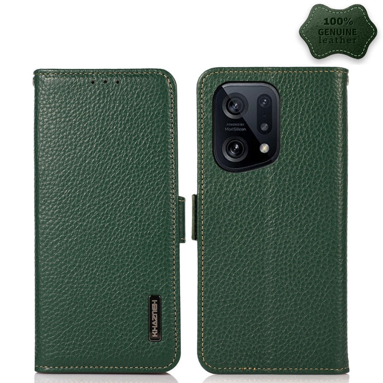 KHAZNEH Custodia per telefono RFID in vera pelle Litchi magnetica laterale, For Xiaomi Poco X4 Pro 5G, For OPPO Find X5 Pro, For TCL 30 5G / 30 Plus 5G, For Wiko Y52, For OPPO Find X5, For Xiaomi Redmi K40S 5G