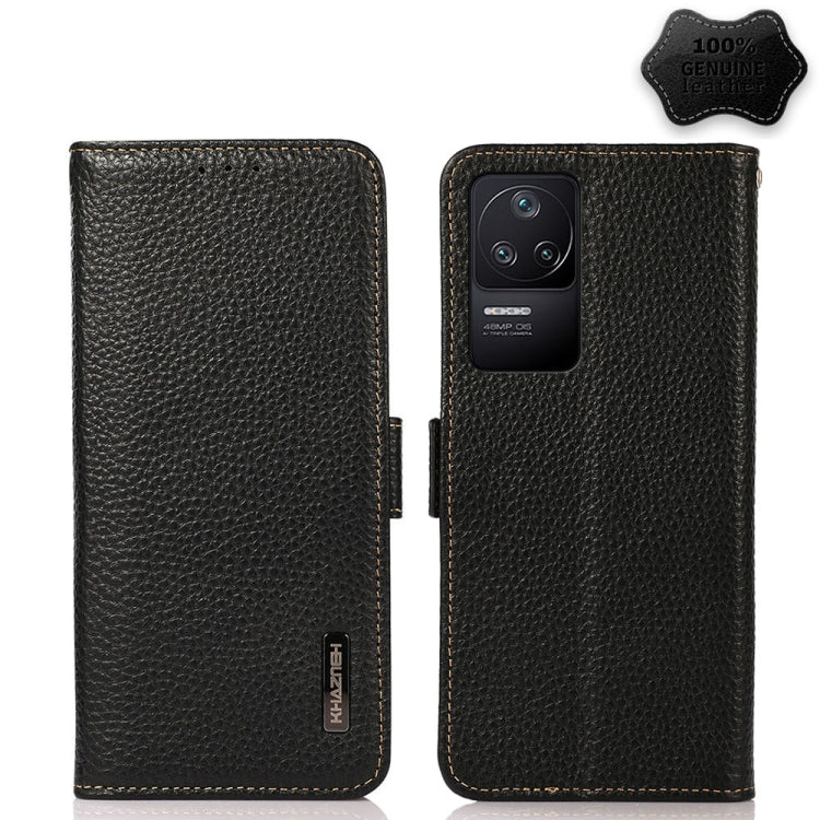 KHAZNEH Custodia per telefono RFID in vera pelle Litchi magnetica laterale, For Xiaomi Poco X4 Pro 5G, For OPPO Find X5 Pro, For TCL 30 5G / 30 Plus 5G, For Wiko Y52, For OPPO Find X5, For Xiaomi Redmi K40S 5G