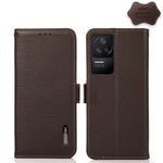 KHAZNEH Custodia per telefono RFID in vera pelle Litchi magnetica laterale, For Xiaomi Poco X4 Pro 5G, For OPPO Find X5 Pro, For TCL 30 5G / 30 Plus 5G, For Wiko Y52, For OPPO Find X5, For Xiaomi Redmi K40S 5G
