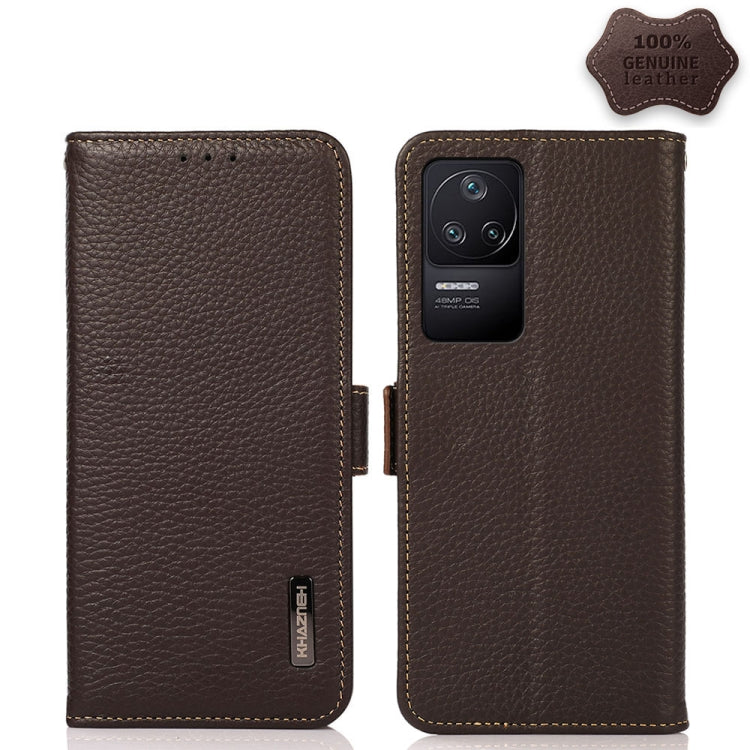 KHAZNEH Custodia per telefono RFID in vera pelle Litchi magnetica laterale, For Xiaomi Poco X4 Pro 5G, For OPPO Find X5 Pro, For TCL 30 5G / 30 Plus 5G, For Wiko Y52, For OPPO Find X5, For Xiaomi Redmi K40S 5G