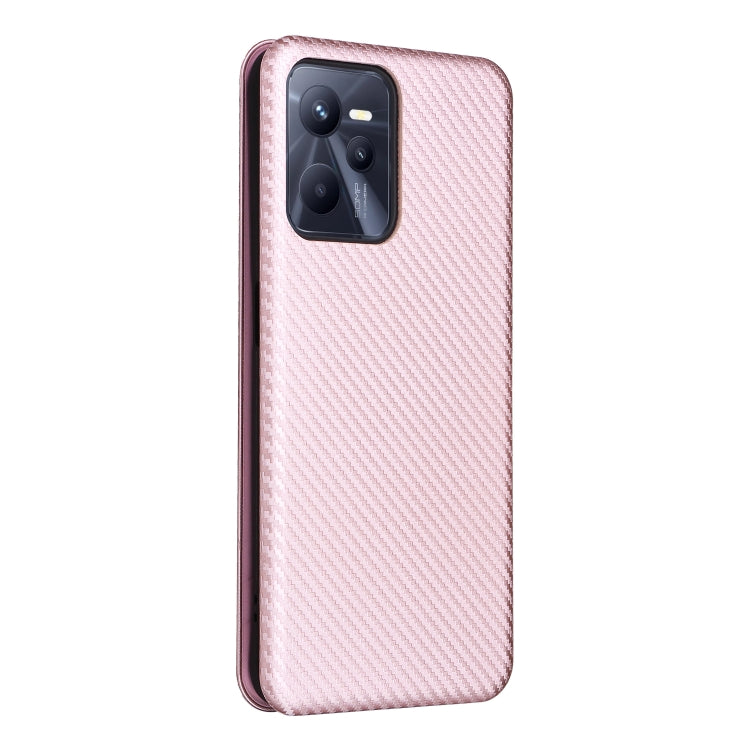 Custodia per cellulare in pelle con vibrazione magnetica in fibra di carbonio, For OPPO Realme C35, For OPPO Realme GT2 Pro