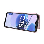 Custodia per cellulare in pelle con vibrazione magnetica in fibra di carbonio, For OPPO Realme C35, For OPPO Realme GT2 Pro