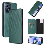 Custodia per cellulare in pelle con vibrazione magnetica in fibra di carbonio, For OPPO Realme C35, For OPPO Realme GT2 Pro