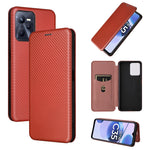 Custodia per cellulare in pelle con vibrazione magnetica in fibra di carbonio, For OPPO Realme C35, For OPPO Realme GT2 Pro