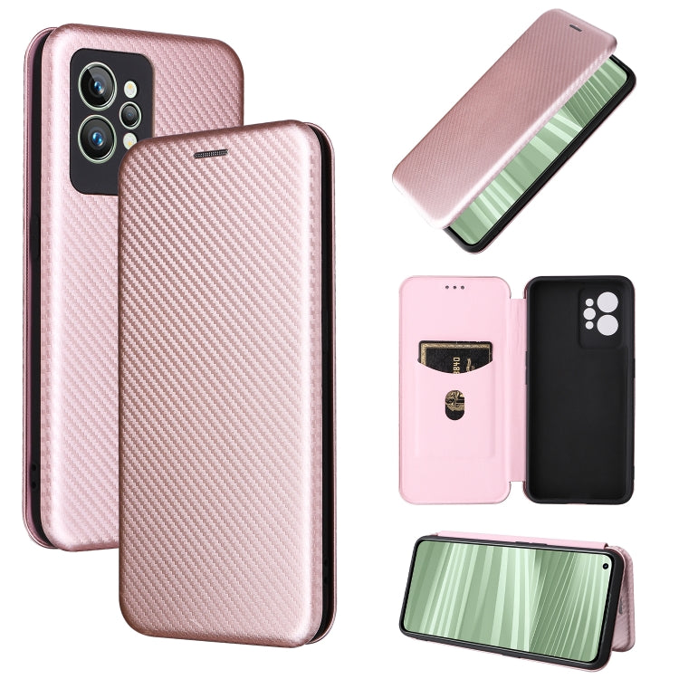 Custodia per cellulare in pelle con vibrazione magnetica in fibra di carbonio, For OPPO Realme C35, For OPPO Realme GT2 Pro