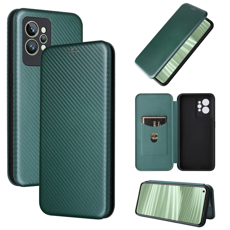Custodia per cellulare in pelle con vibrazione magnetica in fibra di carbonio, For OPPO Realme C35, For OPPO Realme GT2 Pro