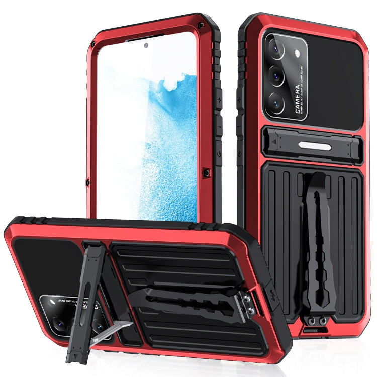 Custodia per telefono con armatura a tripla prova con supporto, For Samsung Galaxy S22 5G, For Samsung Galaxy S22+ 5G, For Samsung Galaxy S22 Ultra 5G