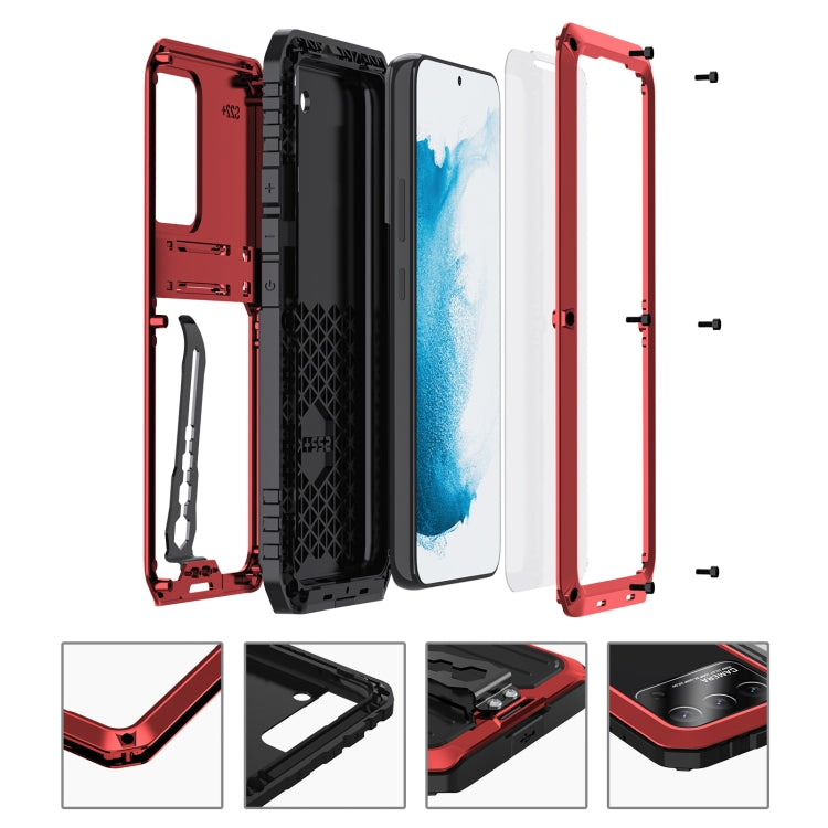 Custodia per telefono con armatura a tripla prova con supporto, For Samsung Galaxy S22 5G, For Samsung Galaxy S22+ 5G, For Samsung Galaxy S22 Ultra 5G