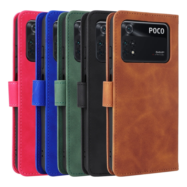 Custodia per telefono in pelle con vibrazione magnetica Skin Feel, For Xiaomi Poco M4 Pro 4G, For OnePlus Nord CE 2 5G