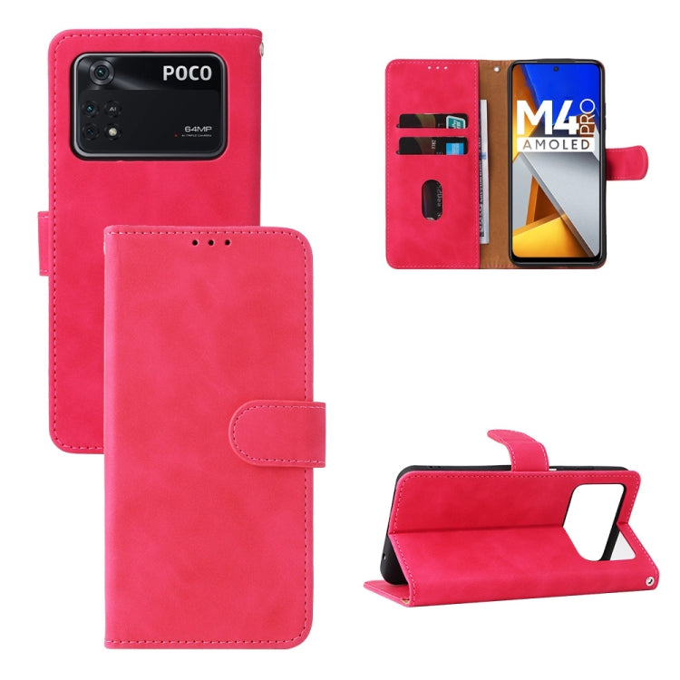 Custodia per telefono in pelle con vibrazione magnetica Skin Feel, For Xiaomi Poco M4 Pro 4G, For OnePlus Nord CE 2 5G