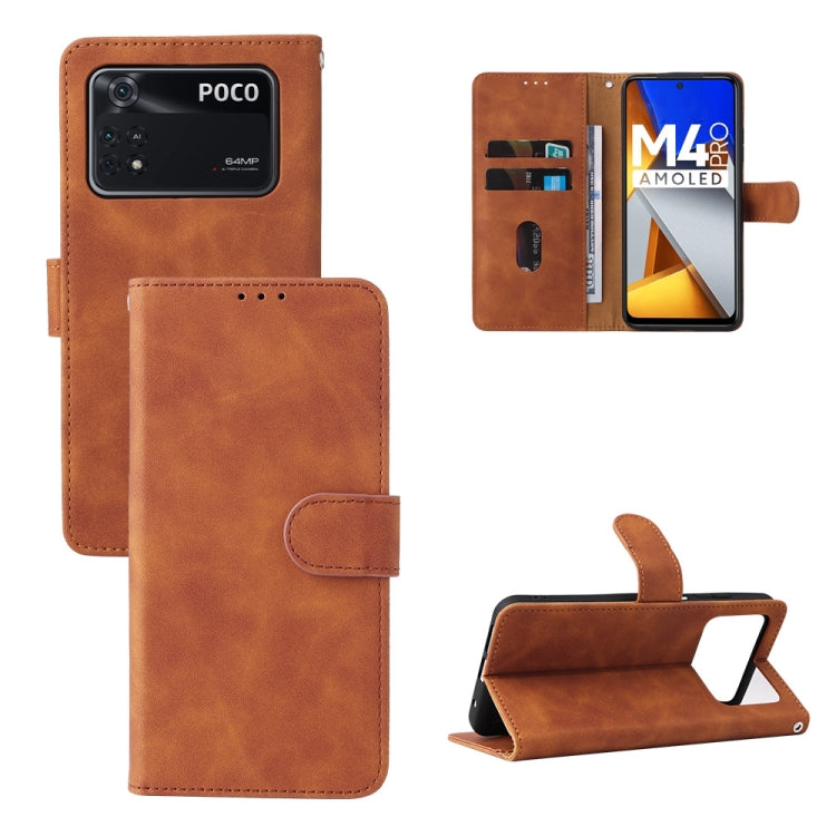 Custodia per telefono in pelle con vibrazione magnetica Skin Feel, For Xiaomi Poco M4 Pro 4G, For OnePlus Nord CE 2 5G