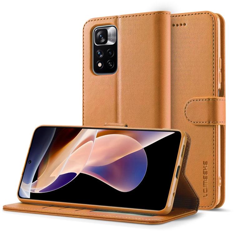 LC.IMEEKE Custodia per cellulare in pelle di vitello, For Xiaomi Redmi Note 11 Pro+ 5G International Version