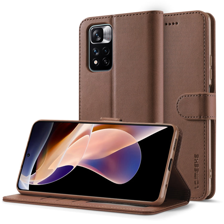 LC.IMEEKE Custodia per cellulare in pelle di vitello, For Xiaomi Redmi Note 11 Pro+ 5G International Version