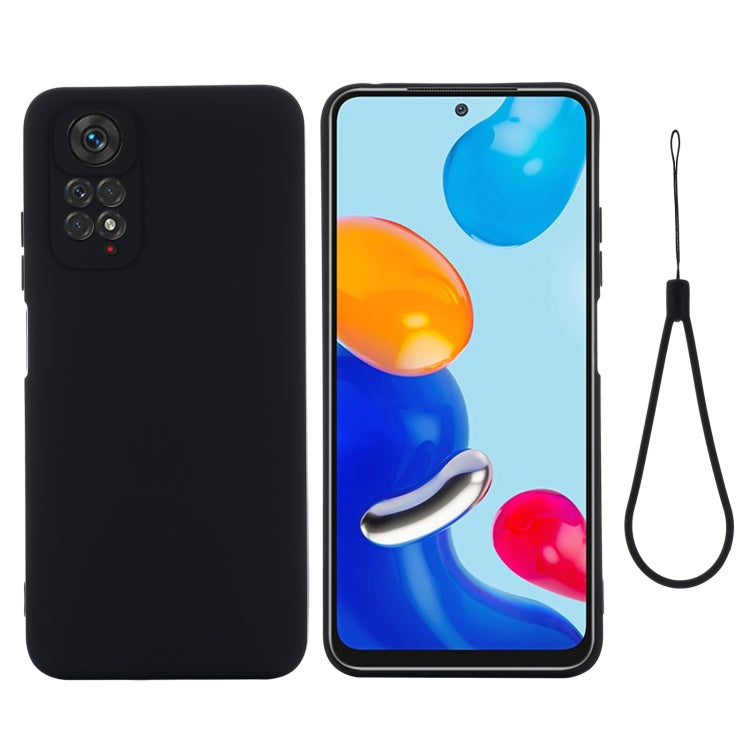 Custodia per telefono a copertura totale antiurto in silicone liquido di colore puro, For Xiaomi Redmi Note 11S/ Note 11 4G