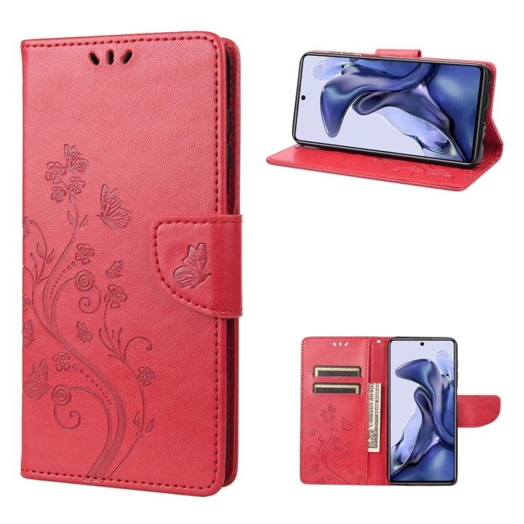 Custodia per cellulare in pelle con motivo a farfalla in rilievo, For Xiaomi Redmi Note 11 4G / Note 11S, For Xiaomi Poco X4 Pro 5G