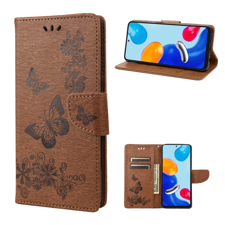 Custodia per cellulare in pelle flip orizzontale goffrata farfalla, For Xiaomi Redmi Note 11 4G / Note 11S, For Xiaomi Poco X4 Pro 5G