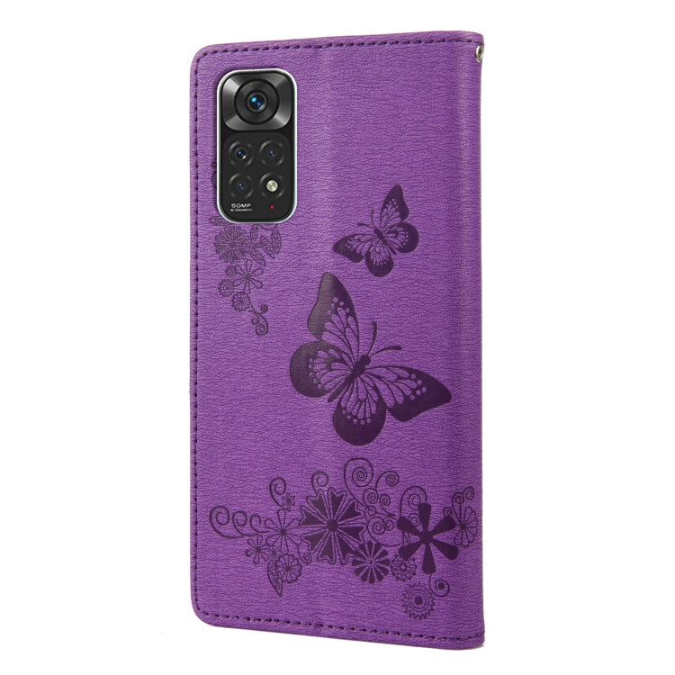 Custodia per cellulare in pelle flip orizzontale goffrata farfalla, For Xiaomi Redmi Note 11 4G / Note 11S, For Xiaomi Poco X4 Pro 5G