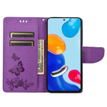 Custodia per cellulare in pelle flip orizzontale goffrata farfalla, For Xiaomi Redmi Note 11 4G / Note 11S, For Xiaomi Poco X4 Pro 5G